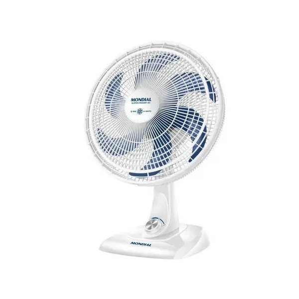 Ventilador de Mesa Mondial Super Power VSP-40-W 40cm 6 Pás 3 Velocidades Branco e Azul