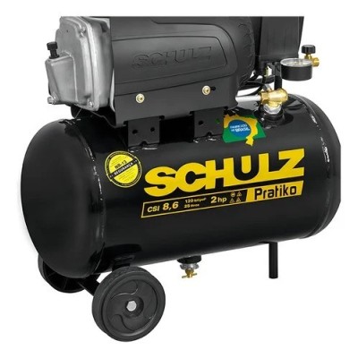 Compressor De Ar 8,6 Pés 25l 2 Hp 120lbs Preto 220v Monofásica