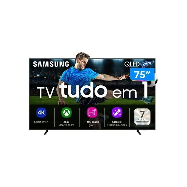 Samsung Vision AI TV 75" QLED Ultra 4K Q7F 2025, Pontos Quânticos, Processador com AI