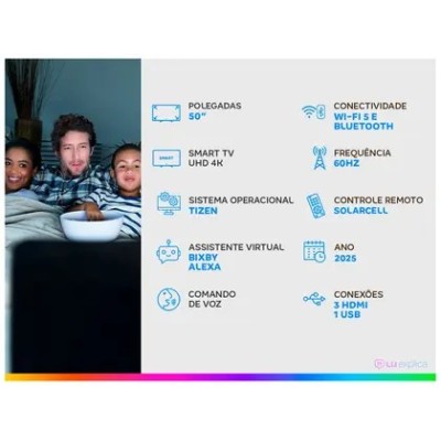 Smart Tv Samsung 50 polegadas crystal 4k comando voz un50u8600fgxzd