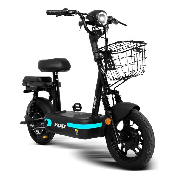 Bicicleta Elétrica Yoo Mobility Y-200 350w Farol Led Scooter Preto