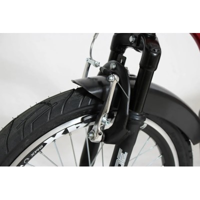 Bicicleta elétrica Bikelete aro 20 scooter 500W farol dianteiro e cesta vermelha