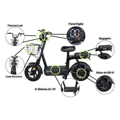 Bicicleta Scooter Elétrica Xplore 48v/ 12ah 500w