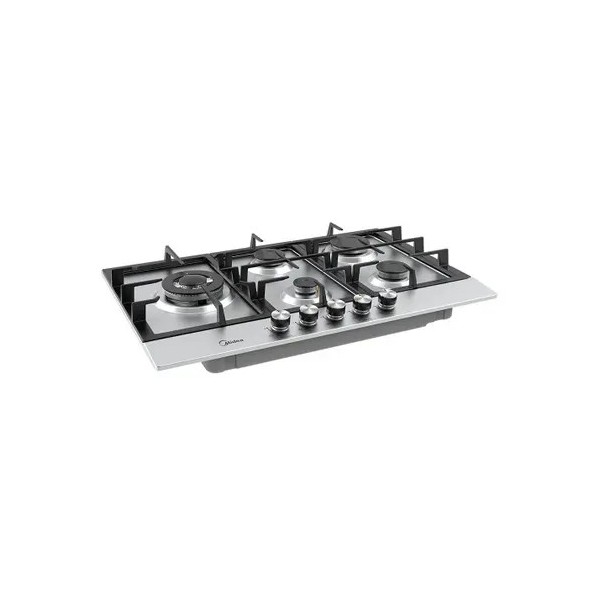 Cooktop 5 Bocas a Gás Inox com Grade de Ferro Fundido Midea