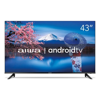 Smart TV AIWA 43” Android Full HD Borda Ultrafina HDR10 Dolby Áudio AWS-TV-43-BL-02-A