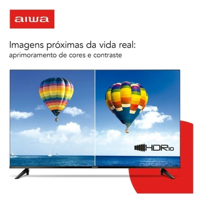 Smart TV AIWA 43” Android Full HD Borda Ultrafina HDR10 Dolby Áudio AWS-TV-43-BL-02-A