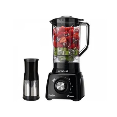 Liquidificador Mondial Turbo Power L-99 FB Preto com Filtro 3 Velocidades 550W