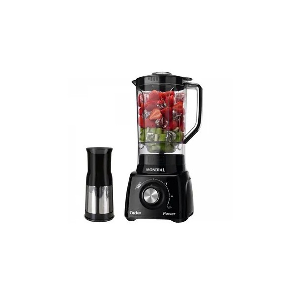 Liquidificador Mondial Turbo Power L-99 FB Preto com Filtro 3 Velocidades 550W
