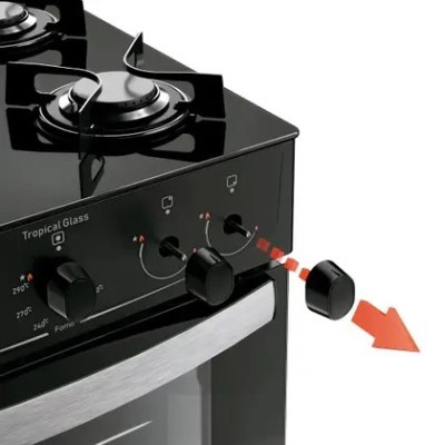 Fogão 4 Bocas Atlas Tropical Glass com Mesa de Vidro Bivolt - Atlas Eletrodomésticos