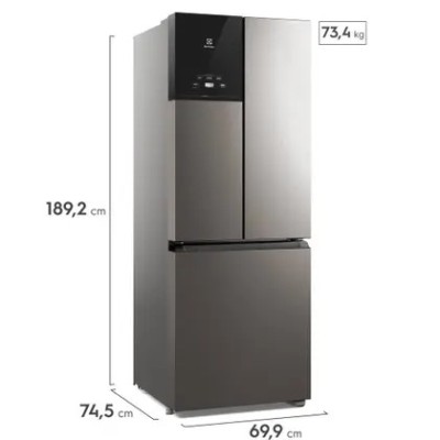 Refrigerador French Door Electrolux Frost Free com 480 Litros, AutoSense, Inverter, Inox Look - IM7S