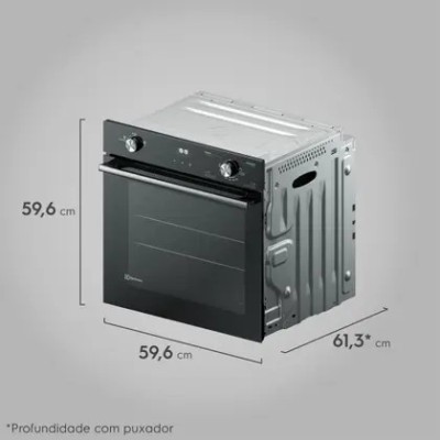 Forno de Embutir Electrolux a Gás 80L Efficient com PerfectCook360 Preto (OE8GH)